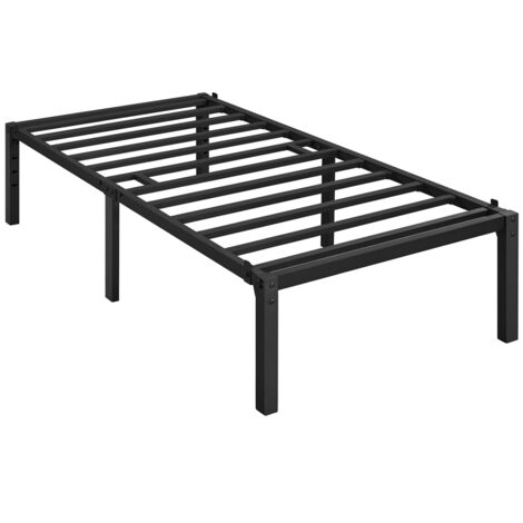 Homevive Marco de Cama de Plataforma de Metal con Soporte de Listones de Metal Robusto Diseño Antideslizante No Necesita Somier 90 × 200 cm Negro