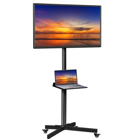 Homevive Soporte TV Universal Giratorio Soporte de Televisor con Ruedas para Pantallas de 23-60 Pulgadas Carrito para Televisión VESA 100x100mm a 400x400mm
