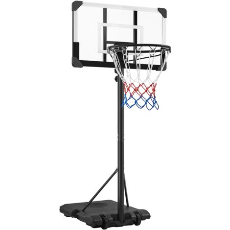 Homevive Canasta de Baloncesto para Exteriores/Interiores Altura Ajustable 182-213 cm Canasta Portátil con Ruedas con Base de lastre para Niños y Adultos Negro/Blanco