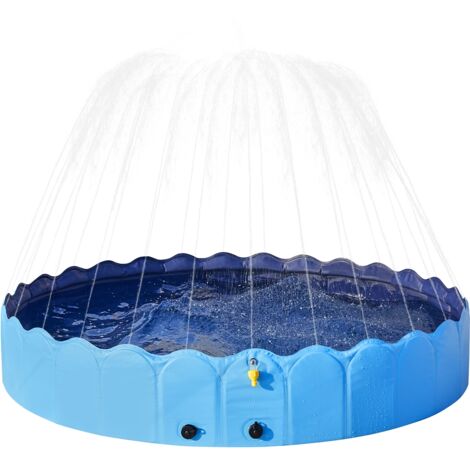 Homevive Piscina para Perros Plegable Bañera para el Verano Antideslizante para Interior/Exterior Jardín Azul XXXL