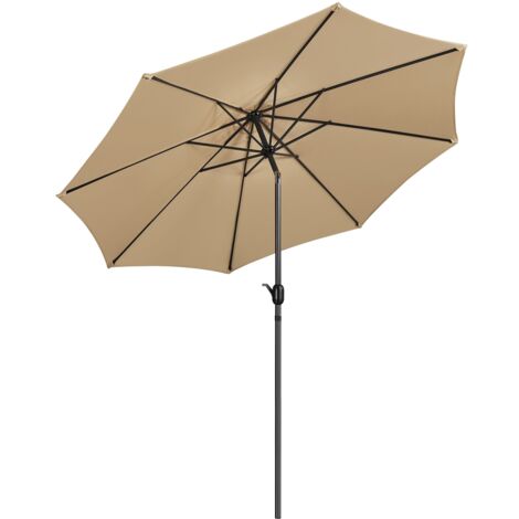 Homevive Sombrilla de Jardín Inclinable con Manivela de Aluminio y Poliéster Impermeable
