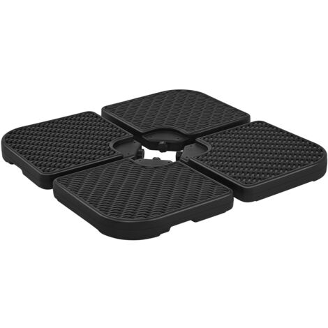 Homevive 4 Piezas Base para Sombrilla Rellenable Cuadrado 80kg de Arena/60L Agua Total con Diseño Trenzado Soporte de Parasol para Llenar Desmontable 50x50x7,5cm para Jardín Patio etc
