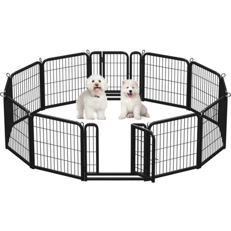 Homevive Parque Mascota para Perros Vallas Plegable para Perros con Puerta Valla de 63X 63 cm Cachorros Corral 12 Vallas