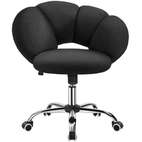 Homevive Silla de Escritiorio de Oficina Silla de Estudio Altura Ajustable Silla Alchoada Silla Sin Reposabrazo MAX Capacidad 136 KG Negro