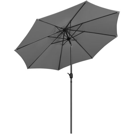 Homevive Sombrilla de Jardín Inclinable con Manivela de Aluminio y Poliéster Impermeable