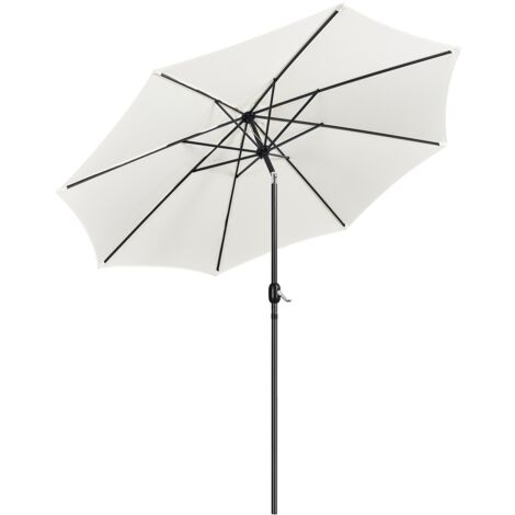 Homevive Sombrilla de Jardín Inclinable con Manivela de Aluminio y Poliéster Impermeable