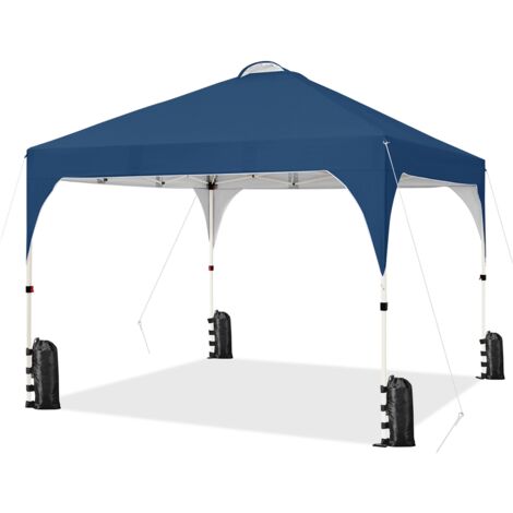 Homevive Carpa Plegable 3x3m Cenador de Jardín Impermeable para 8-10 Personas con Ventilacion y Bolsa de Transporte, Ideal para Playa y Camping Azul