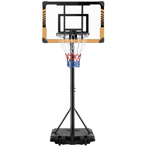 Homevive Canasta de Baloncesto para Exteriores/Interiores Altura Ajustable 182-213 cm Canasta Portátil con Ruedas para Niños y Adultos Negro/Marrón