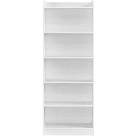 Homevive Estantería Abierta de 7 Niveles Librería de Madera con Compartimento Superior Abierto para Dormitorio Oficina Estudio Sala de Estar Blanco
