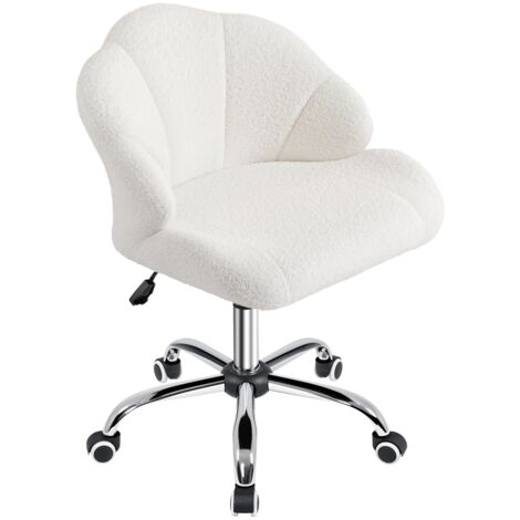 Homevive Silla Escritorio Oficina Silla Ergonomica Silla de Despacho Silla de Boucle con Ruedas Silla sin Reposabrazo Capacidad 136 KG Nevado