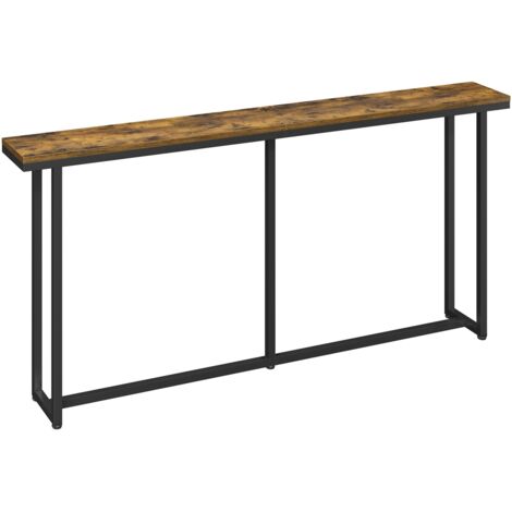 Homevive Muebles Recibidor de Entrada Mesa Auxiliar Sencilla Estrecha para Sofá Pasillo Salón Dormitorio Color Marrón Rústico 160 x 20 x 81cm