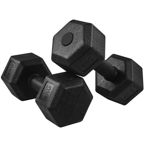 Homevive Kit de Pesas y Mancuernas Juego de Mancuernas Hexagonales Pesas de Ejercicio pesa Gimnasio en Casa para Gimnasio Fitness Negra