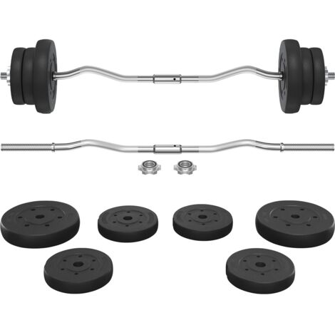 Homevive Juego de Mancuernas de 30/25/20kg de Hierro con Placas de 2,5 kg/5 kg para Bodybulding/Mancuernas/brazadas/Sentadillas