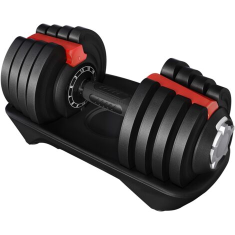 Homevive Mancuerna Ajustable 12 en 1/11 en 1 Pesas y Mancuernas Ajuste Rápido de 1.5 a 12.5kg/1,5 a 18kg/3 a 24kg/2 a 40kg con Base de Almacenamiento para Gimnasio en Casa