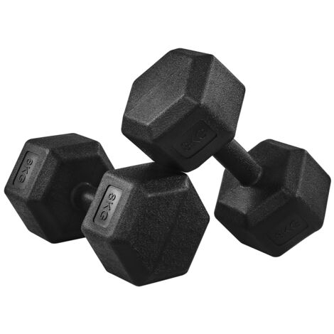Homevive Kit de Pesas y Mancuernas Juego de Mancuernas Hexagonales Pesas de Ejercicio pesa Gimnasio en Casa para Gimnasio Fitness Negra