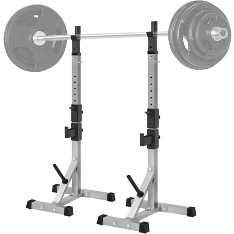 Homevive Soporte para Barra de Pesas Soporte de Sentadillas y Musculacion Rack Barra Levantamiento Gimnasio Ajustable Altura Carga Máxima 300 kg