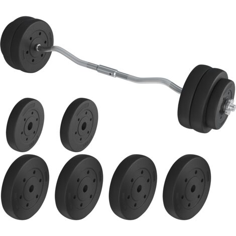 Homevive Juego de Mancuernas de 30/25/20kg de Hierro con Placas de 2,5 kg/5 kg para Bodybulding/Mancuernas/brazadas/Sentadillas