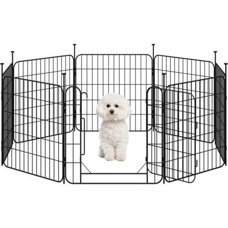 Homevive 8 Paneles Parque para Perros Valla Plegable de Metal para Cachorros Conejos Perreras para Interior/Exterior 60 x 60 cm