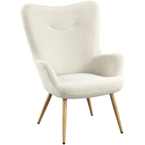 Homevive Butaca de Salón con Respaldo Plegable Sillón Relax Tapizada con Patas Metálicas para Salón Dormitorio Oficina (1/5)