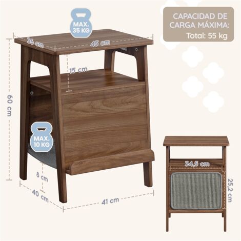 Mesita De Noche/Nauxiliar SimpliHome - Madera Maciza Blanca Con Cajón