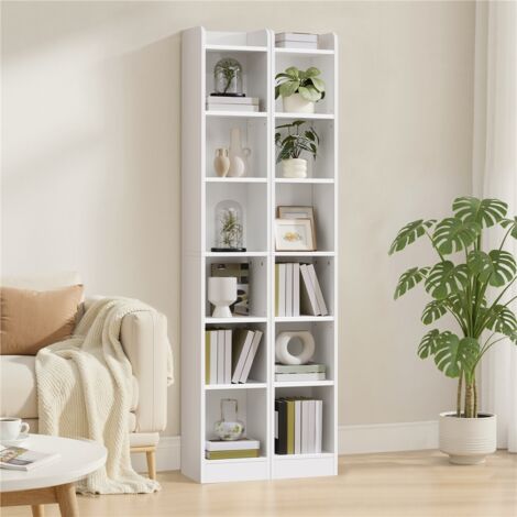 Homevive Estantería para Libros de 7 Niveles con Compartimento Abierto Estantes Ajustables Librería de Madera para Oficina Estudio