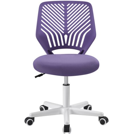 Homevive Silla de Oficina de Malla sin Reposabrazos Silla Giratoria de Ordenador con Altura Ajustable Violeta Claro