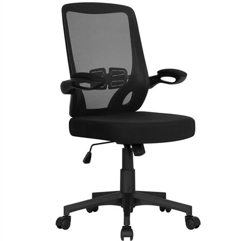 Yaheetech Sillas de escritorio blancas con ruedas/reposabrazos Silla de  oficina moderna de piel sintética con respaldo medio, silla ejecutiva para