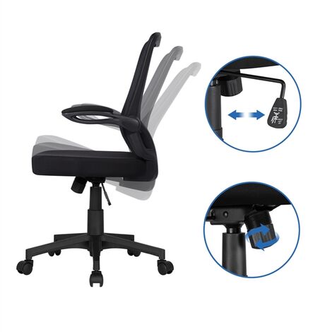  Silla de oficina de NEO Silla de escritorio de computadora para  juegos – Cojín ergonómico de espalda media, soporte lumbar, con ruedas,  cómodo asiento de carreras de malla azul, ajustable, giratorio