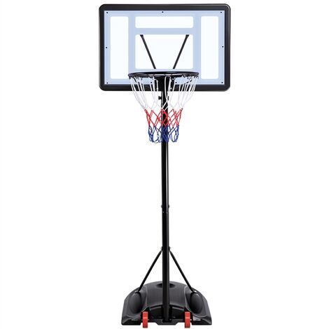 Canasta de Baloncesto con Ruedas Tablero Portátil Basket Ajustable 219-279 cm 