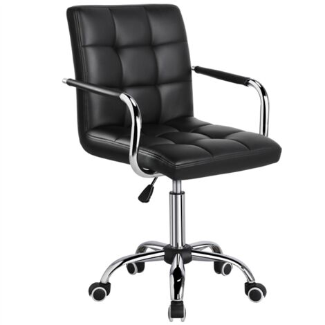 Homevive Silla de Oficina Giratoria Silla de Trabajo Altura Ajustable Carga MAX 120Kg con Respaldo Negro