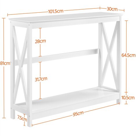 Yaheetech Mueble Entrada Recibidor Mesa de Consola de 3 Niveles Mesa  Recibidor Auxiliar de Industrial Rústica para Sofá Pasillo 80 x 29,5 × 81cm  : : Hogar y cocina