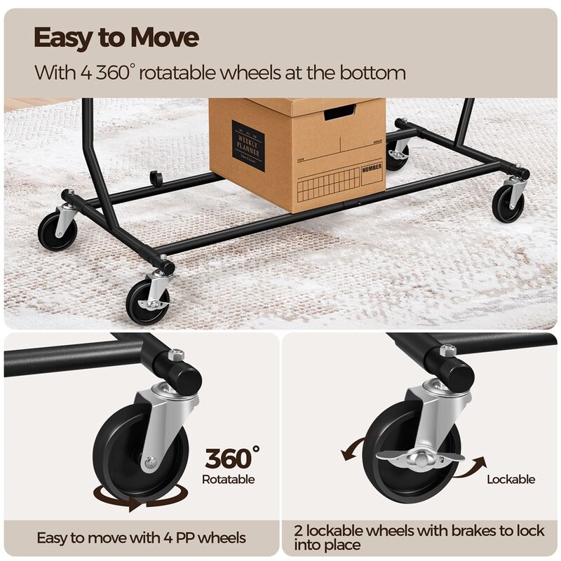 Yaheetech - Stand Appendiabiti Con Ruote Da Terra Estensibile 130-190 Cm In  Metallo Regolabile In Altezza 165-178 Cm Portata 90 Kg - ePrice