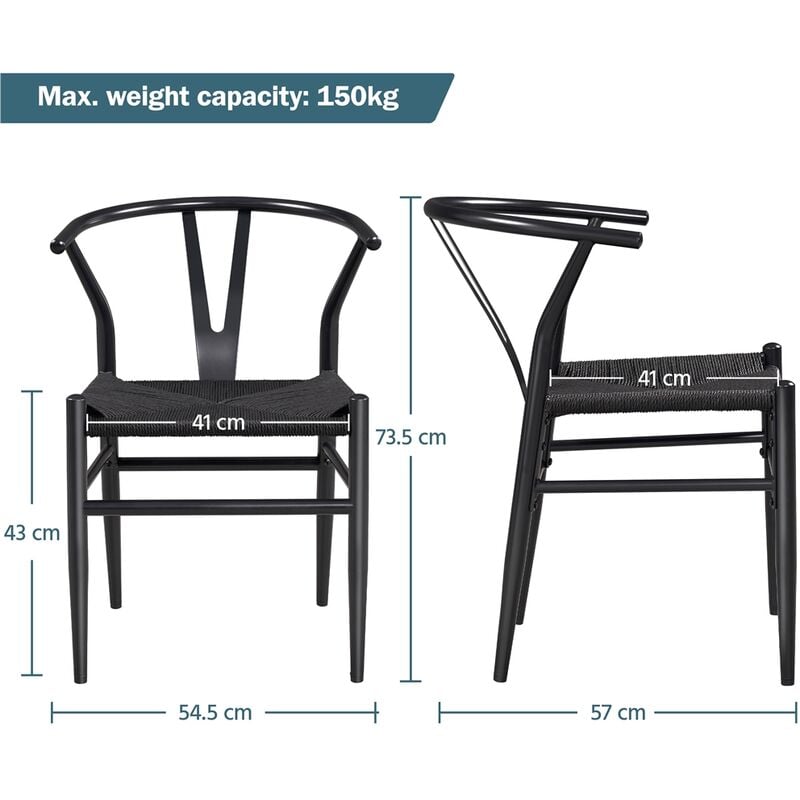 Yaheetech Set 2 Sedie Sala da Pranzo Moderne con Braccioli Portata