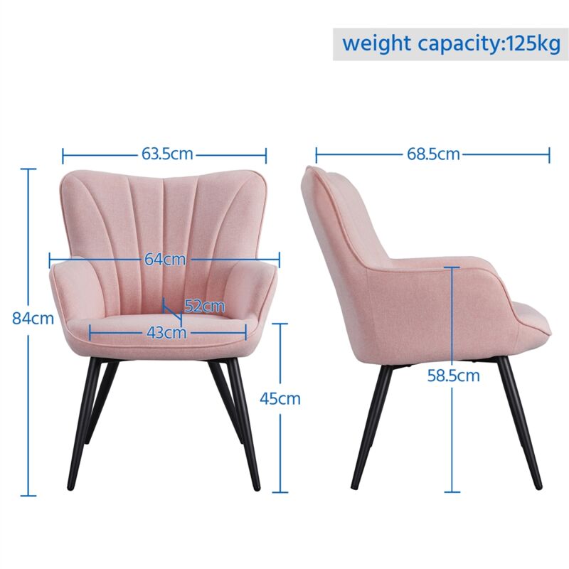 Yaheetech Poltroncina Salotto Moderna Imbottita Tessuto per