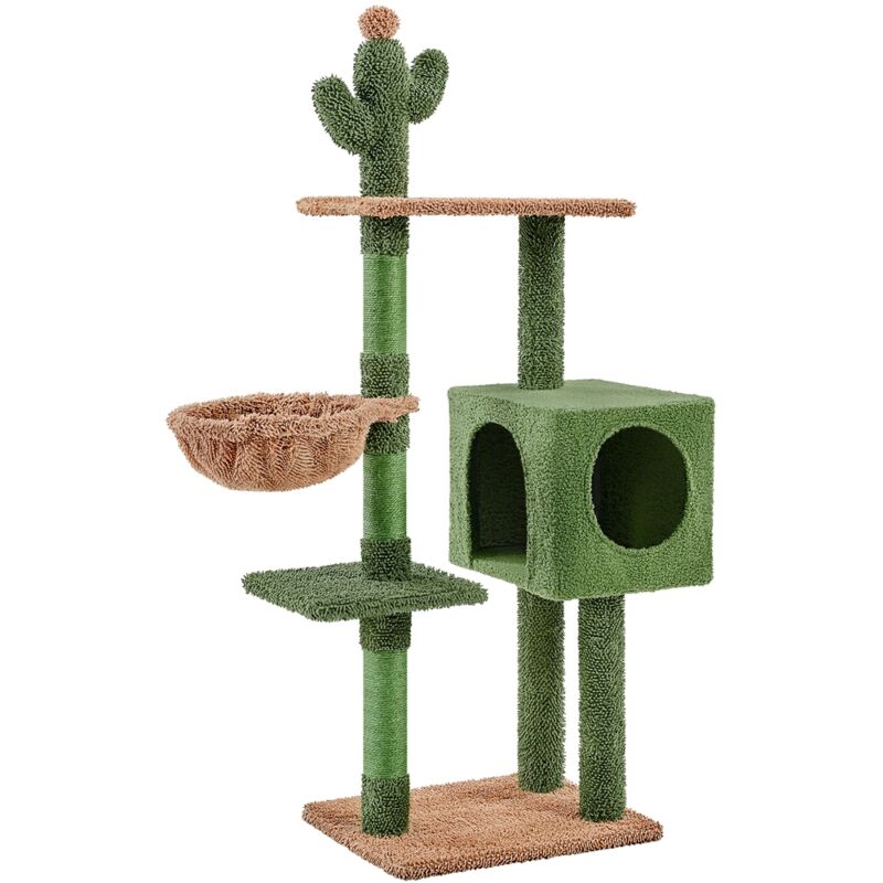 Tiragraffi Per Gatti A Forma Di Cactus Yaheetech - Con Cestino, Corda Di Sisal, 106.5cm - Foto 5