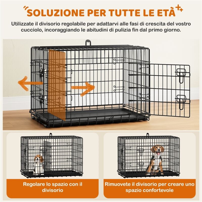 Gabbia Per Cuccioli E Animali Domestici XXL 114x114x59 Cm – Box Interno/Esterno In Tessuto Oxford Impermeabile Con Coperchio A Rete Per Cani, Gatti E Piccoli Animali