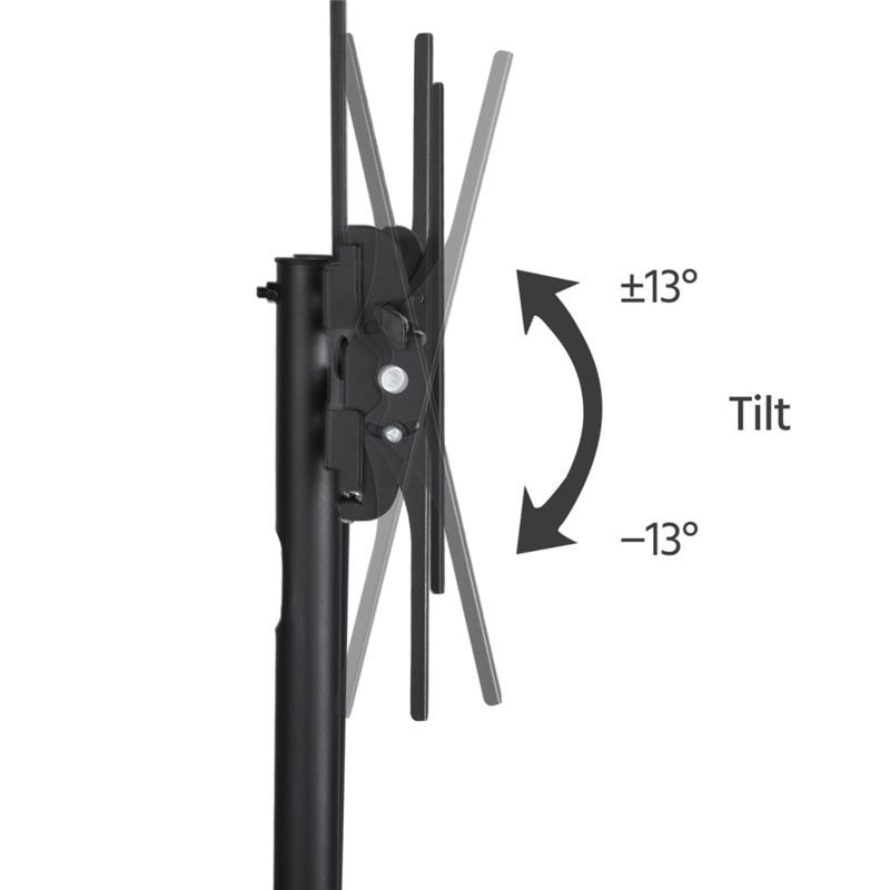 Yaheetech Supporto Carrello per TV Schermi da 32 a 65 Pollici Pavimento  Staffa Mobile TV con Ruote Portata 50 kg Inclinabile in Acciaio Gestione  dei Cavi Regolabile Nero