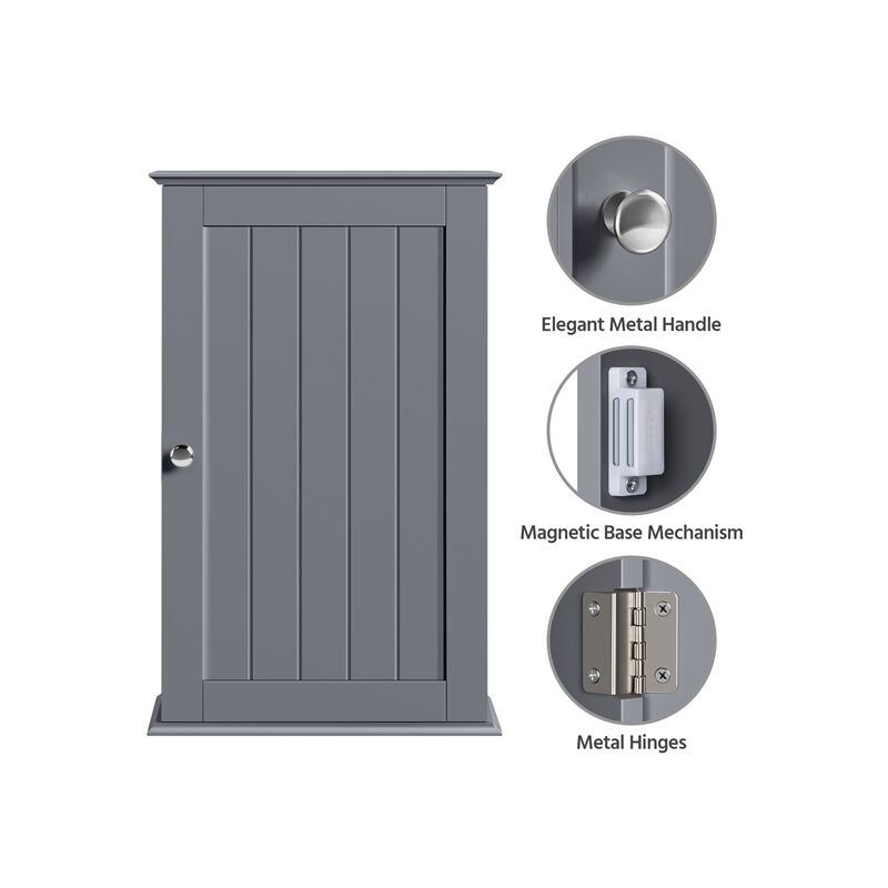 Yaheetech Armadietto Da Bagno Pensile - Mobile A Muro Con 3 Ripiani Regolabili - Bianco - Per Cucina, Bagno E Ufficio