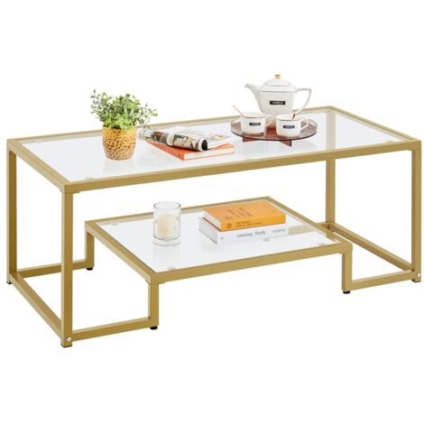 Tavolino salotto Adularia di vetro temperato blu 140 x 60 cm | Kave