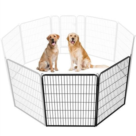 Yaheetech Recinto per Cani Grande da Interno Esterno Giardino Conigli  Cuccioli Recinzione Animali Domestici Rete 6 pz 80 x 80 cm Nero :  : Prodotti per animali domestici