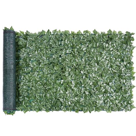 Yaheetech Siepe Finta Artificiale Rotolo di Edera Artificiale per Balcone Patio Cortile Ringhiera Giardino Verde