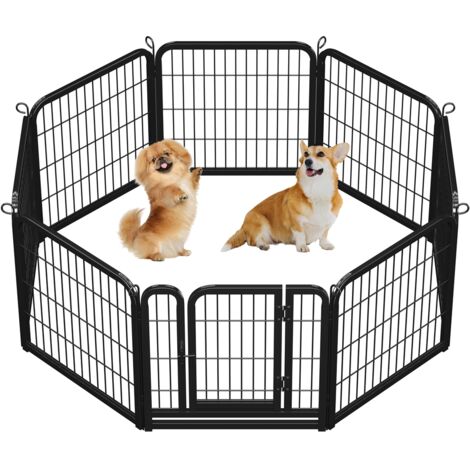 Yaheetech Recinto per Cani 8 pz 60 x 60 cm Conigli Cuccioli Animali Domestici da Interno Esterno Giardino in Ferro Recinzione