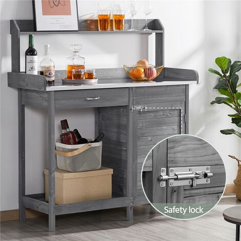 Tavolo Da Giardinaggio Uniprodo In Acciaio Zincato 112x61x109 Cm - Banco Da Lavoro Con Ripiano, Compatto E Resistente - Foto 2