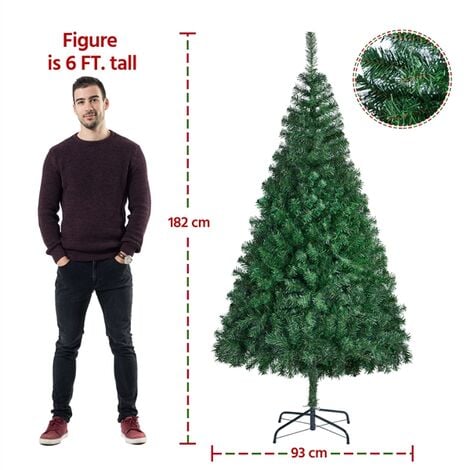 Yaheetech 182 cm Albero di Natale Artificiale con Supporto in Metallo  Pieghevole Robusto Famiglia Decorazione Natalizia