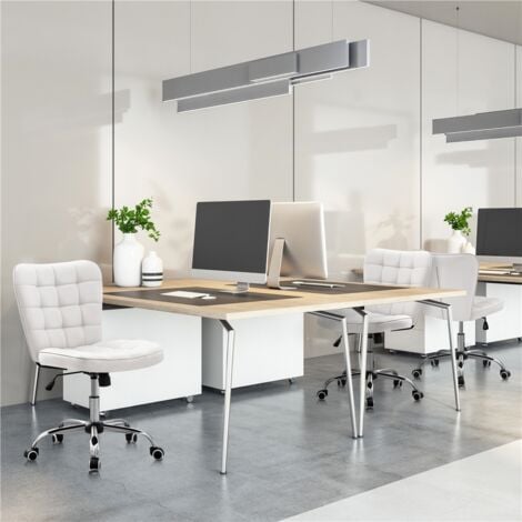 Yaheetech Sedia Ufficio Senza Braccioli Ergonomica in Ecopelle