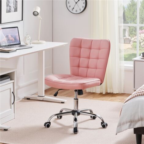 Sedia Ergonomica da Ufficio Girevole 60x59x114-122 cm con Poggiatesta Rimovibile in Tessuto a Rete Rosa – acquista su Giordano Shop