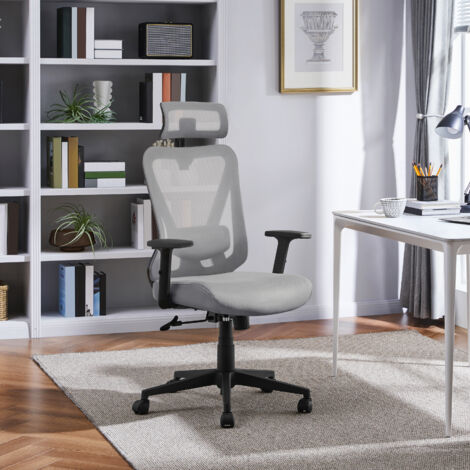 Sedia Ufficio Ergonomica Yaheetech - Reclinabile E Bloccabile 90-135° - Poggiatesta E Braccioli Regolabili - Nera - 3