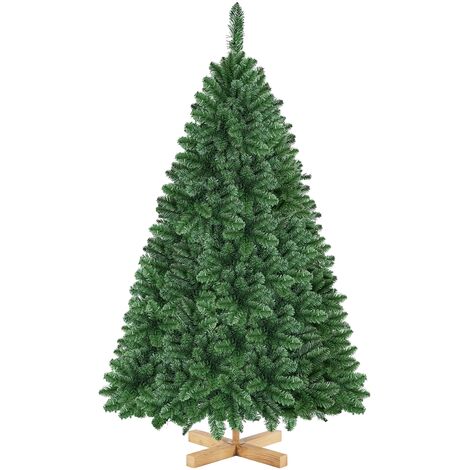Yaheetech Albero di Natale Artificiale con Supporto in Metallo con Venature del Legno Albero di Natale Abete 152 cm
