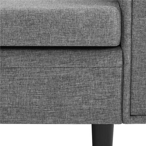 Yaheetech Divano ad Angolo 3 Posti Divano Angolare in Tessuto 189 × 136 × 80 cm Chaise Longue a Forma di L con Poggiapiedi Rimovibile per Salotto Soggiorno Divano a Sinistra/Destra Grigio Chiaro