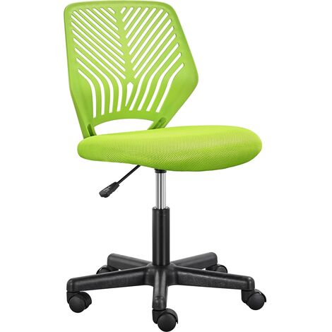 Yaheetech Sedia Ufficio Scrivania Girevole a Rotelle Ergonomica Portata 136 kg Senza Braccioli in Rete Traspirante Altezza Regolabile Verde